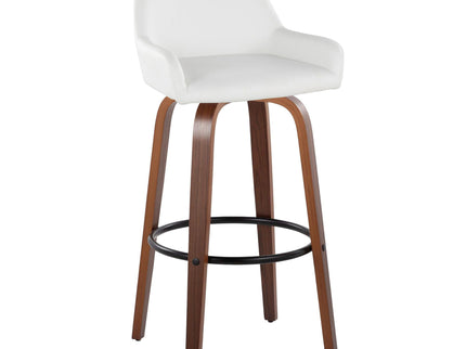 Daniella - Contemporary Fixed Height, Barstool & Swivel And Round Footrest (Set of 2)
