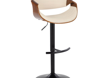 Symphony - Mid Century Modern Adjustable Barstool With Swivel With Rounded T Footrest (Set of 2)
