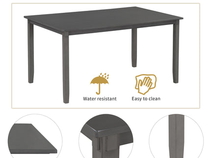 6 Piece Rectangular Dining Table Set With 4 Chairs And Bench