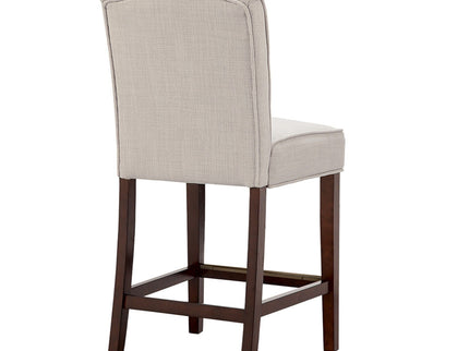 Tufted Counter Stool With Button Tufted Back - Tan