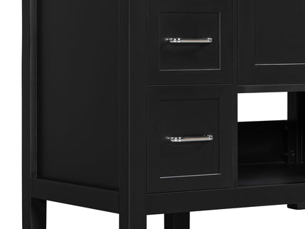 Bathroom Vanity With Sink Top, Bathroom Vanity Cabinet With 2 Doors And 2 Drawers, Open Shelf