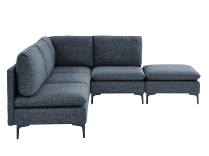 Upholstered Modular Sectional With Tall Legs, Medium Firm Seat
