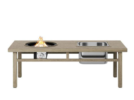3 In 1 Outdoor Propane Fire Pit Table 50, 000 BTU With Ice Bucket - Beige