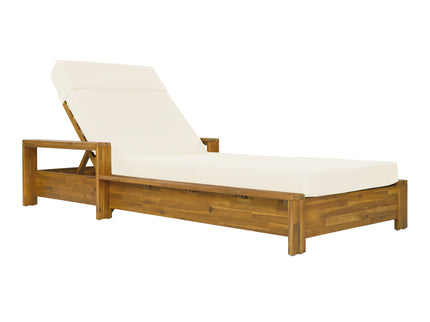 Chaise Lounge Set With 4 Fold Cushion And Built In Headrest, 3 Position Adjustable