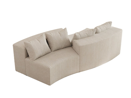 Curved Sectional Sofa With 4 Pillows, Modular Semi Circular Design