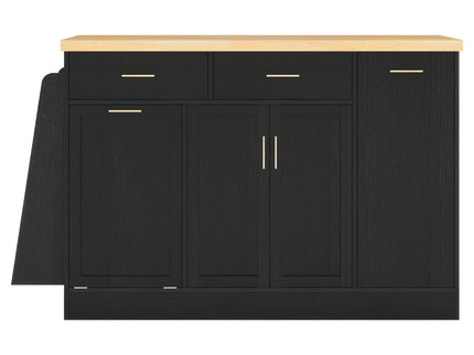 Kitchen Sideboard With Sliding Door Cabinet, 3 Tier Spice Rack