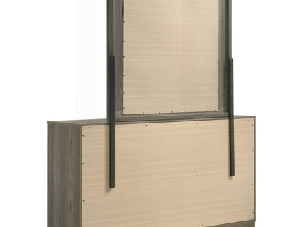 Edmondson - 9 Drawer Dresser With Mirror - Natural / Gray