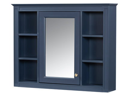 Wall Mounted Medicine Cabinet With Mirror, Storage Cabinet Featuring 6 Open Shelves And Adjustable Interior