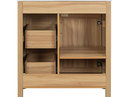 Bathroom Vanity With Sink, 2 Soft Close Drawers, 1 Soft Close Door, Adjustable Shelf
