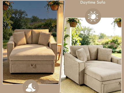 Modern Chaise Sofa With Hidden Storage For Living Room