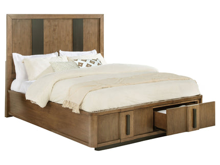 Moraga - 2 Drawer Queen Storage Bed - Ash Brown