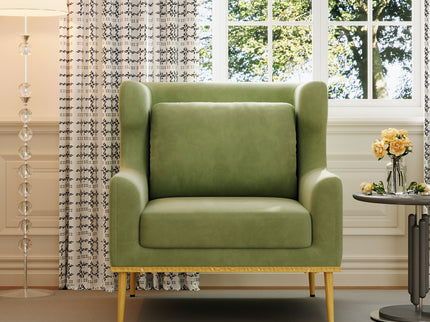 Elegant Curved Armrest Accent Armchair