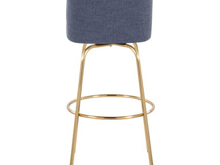 Toriano - Contemporary Fixed Height Barstool With Swivel With Round Footrest (Set of 2)