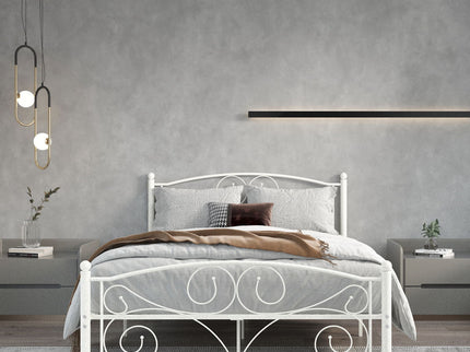 Unique Flower Sturdy System Metal Bed Frame With Headboard And Footboard