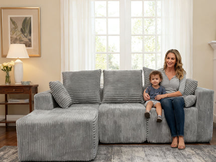 Corner Combination Sofa Sectional Couch With Soft Fabric
