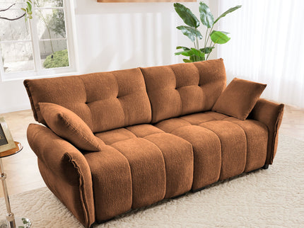 Modern Sofa & Pillows, Textured Cover, High Rebound Cushions