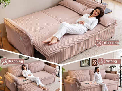 2 In 1 Convertible Sofa Bed, Multi Functional Living Room Furniture