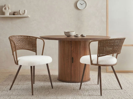 Farmhouse Style Wicker Dining Chair