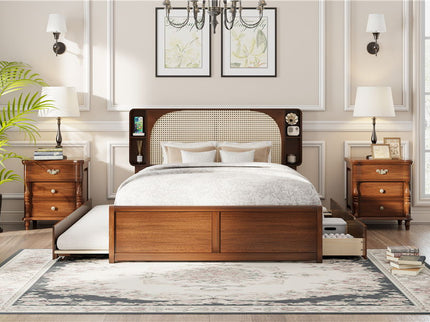 Headboard Bed With 2 Drawers And Trundle