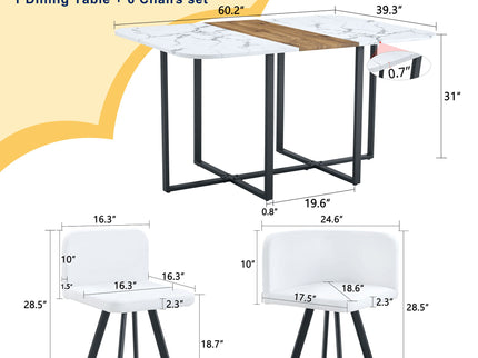 2 Tone Dining Table For Modern Minimalist And Industrial Styles