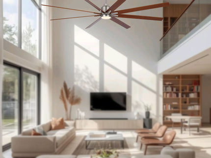 Oversized Large Ceiling Fan With Dimmable LED Light, 8 Blades, Remote Control