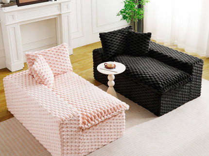 Multifunctional Sofa Pink Black, Fits 4 People