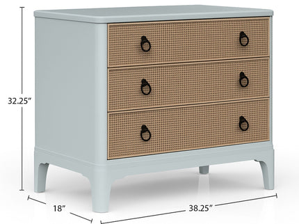 3 Drawers Hall Chest With Cane Fronts