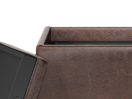 Rockwood - Upholstered Cube Storage Ottoman With Tray