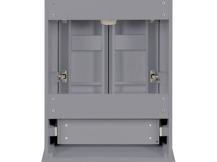 Bathroom Vanity With Sink, 1 Divided Drawer And 2 Soft Close Doors With Double Shelf