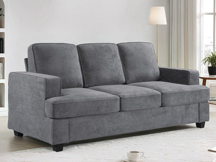 Modern Sofa, Comfortable 3 Seater Couch With Deep Seating, Loose Back Cushions, Wide Arms
