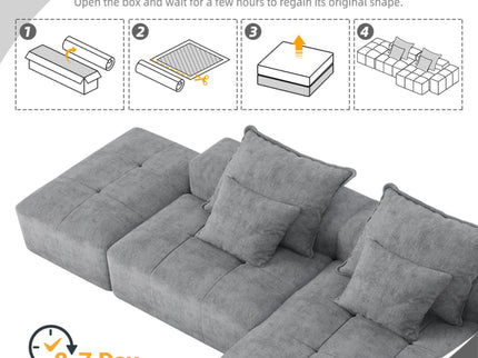 Modern Oversized Diy Combination Modular Sectional Sofa With Pillows