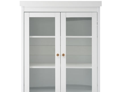 Freestanding Tall Bathroom Cabinet With Adjustable Shelves, Drawers, Soft Close Glass Doors