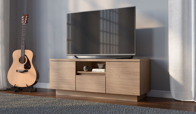 TV Stand For TVs Up To 50" With 1 Drawer And 2 Doors - Walnut