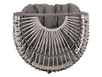 Patio Swivel Basket Egg Chair With Cushion