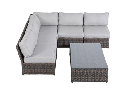 Comfortable Modern Patio Rattan Sectional Set With Cushions