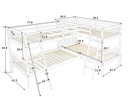 L Shaped Bunk Bed With Ladder