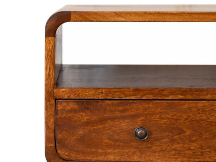 Solid Wood Curved Media Unit