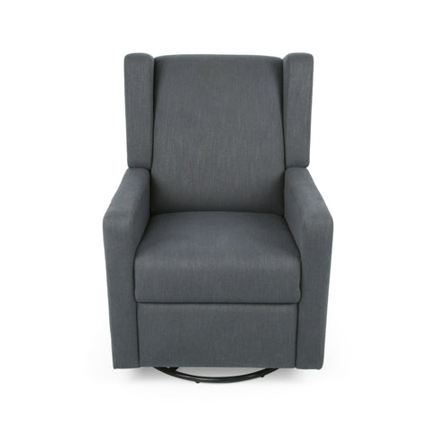 Landau Contemporary Fabric Upholstered Swivel Recliner