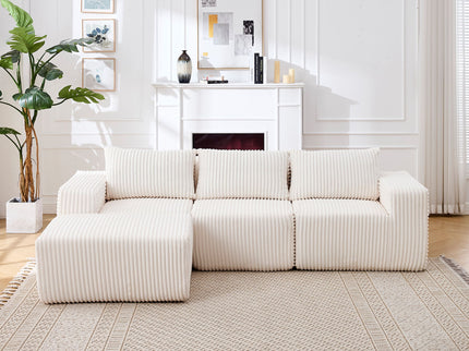 L - Shape Modern Minimalist Modular Sectional Sofa, Upholstered Cloud Couch With Deep Seats