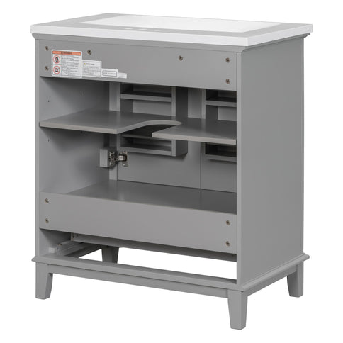 Modern Bathroom Vanity With Sink Combo, Multi Functional Cabinet With Doors And Drawer