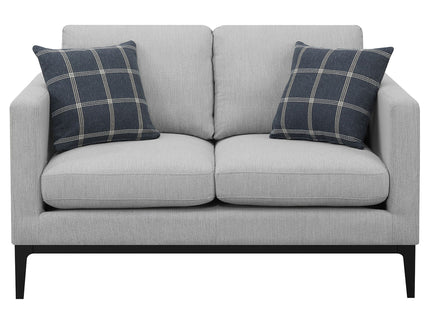 Saba - Cushion Back Loveseat With Pillow Top Arms - Light Gray