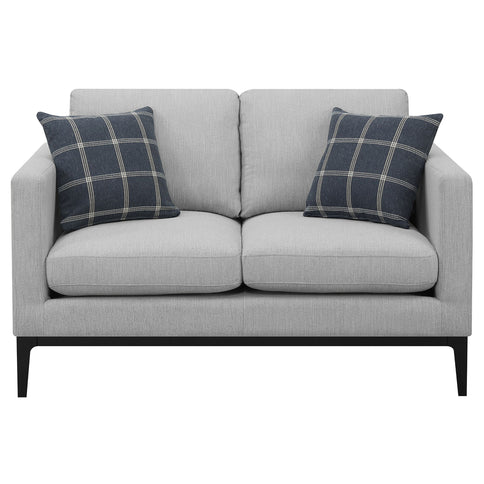 Saba - Cushion Back Loveseat With Pillow Top Arms - Light Gray