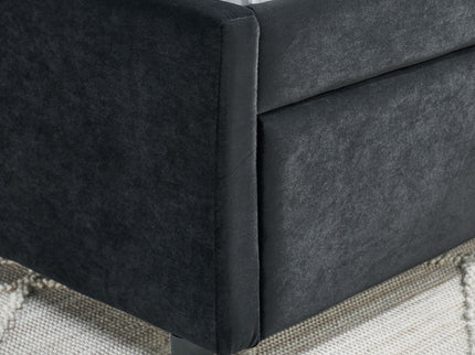 Full Size Upholstered Daybed With Trundle, Tufted Backrest And Armrests - Black