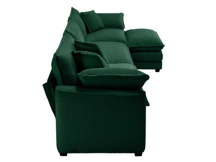 Modern Modular Cushion Sofa With Ottoman, Low Back, Deep Seating Sofa Set