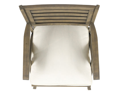 Helen - Outdoor Acacia Wood Dining Chair (Set of 2) - Gray / Creme