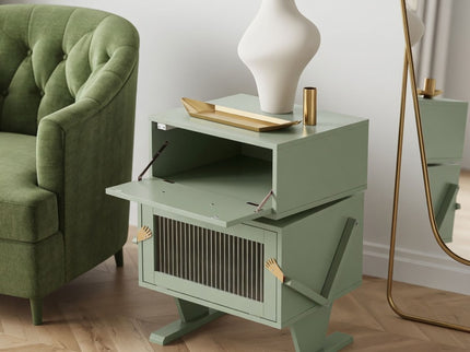Robot LED Nightstand With 360° Rotating Drawer