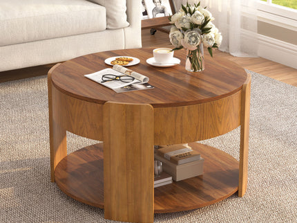Round Lift Top Coffee Table With Hidden Storage