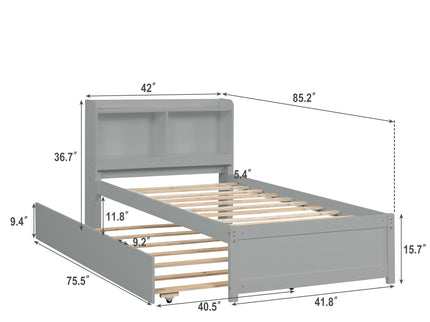 Twin Bed With Trundle, Bookcase