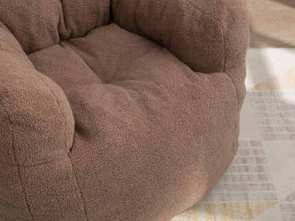 Soft Teddy Fabric Tufted Foam Bean Bag Chair With Teddy Fabric