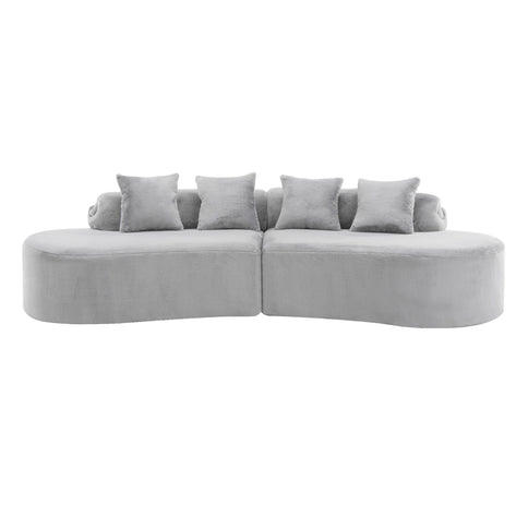 Modern Curved Sofa With Pillows